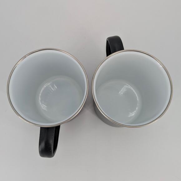 Speckled Enamel Mug 22 oz Metal Coffee Cup Set of 2 Camping Hiking Travel Tea - Picture 6 of 10